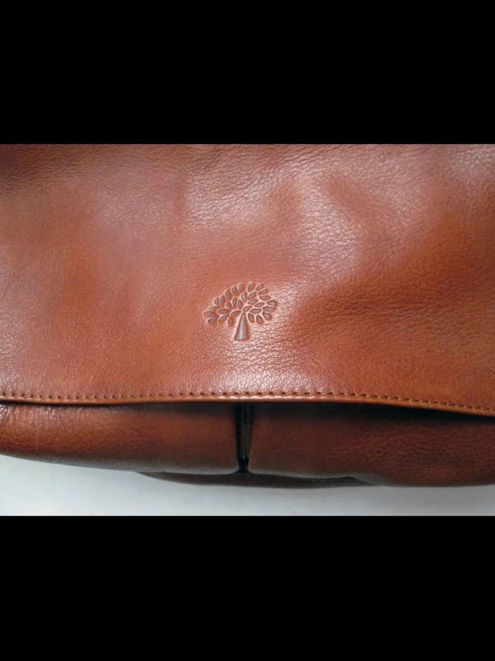 Mulberry Chestnut Leather Messenger Bag with Black Strap